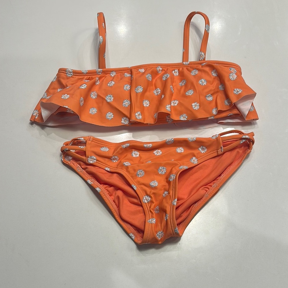 Orange Floral Bikini Set